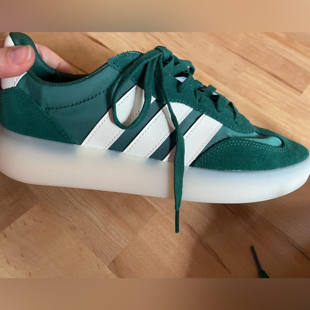 Adidas Forest Green and White Casual Shoes